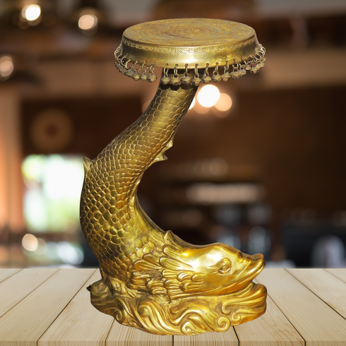 Brass Fish Stool For God Idol 15.36Kg