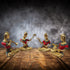Brass Rajasthani Musical Set Of 4 Pc Statue 5.5kg