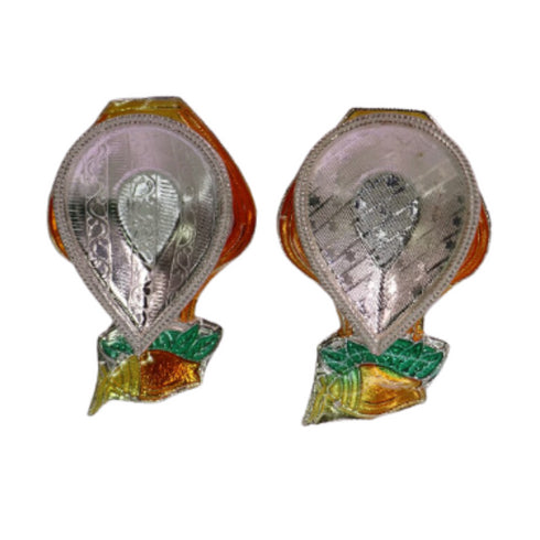 Pure Silver Gold Kalasham Fancy Diya Pair 26g
