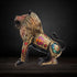 Brass Showpiece Lion Black Meena 2.76kg