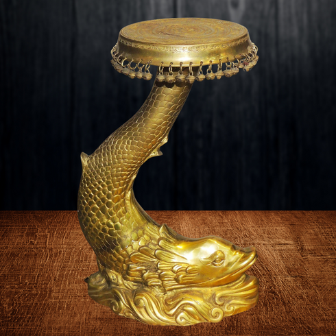 Brass Fish Stool For God Idol 15.36Kg