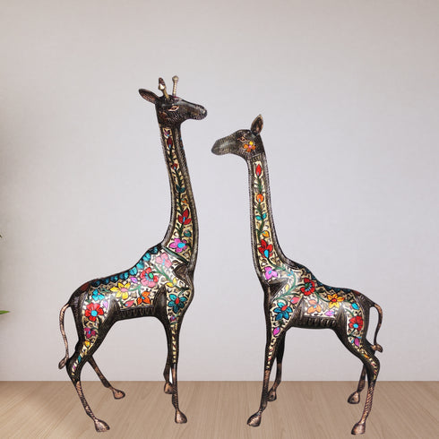 Brass Giraffe Statue Set of 2 Pieces 18kg