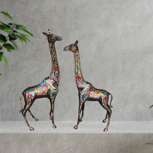 Brass Giraffe Statue Set of 2 Pieces 18kg