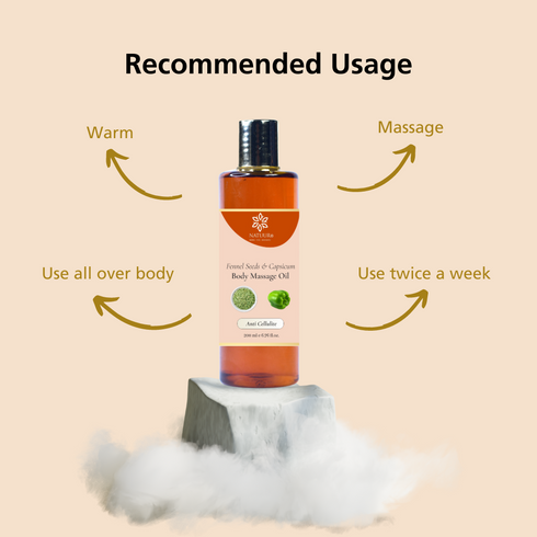 Natuur Body Massage Oil Fennel Seeds and Capsicum Anti Cellulite