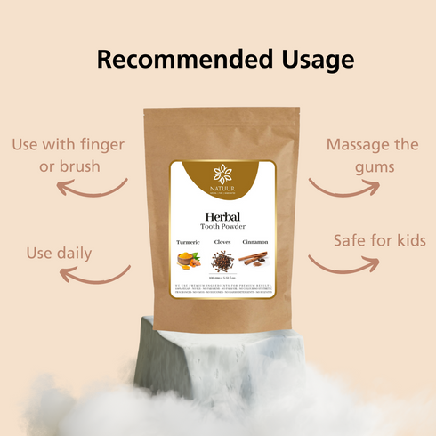 Natuur Herbal Toothpowder Bentonite Clay, Cinnamon & Clove 100gm