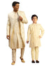 Vastramay Cream Mirror Baap Beta Combo Set