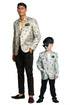 VASTRAMAY Green Jacquard Baap Beta Blazer Set