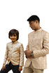 VASTRAMAY Gold Banarasi Brocade Jodhpuri Bapp Beta Set