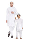 Vastramay White Cotton Baap Beta Kurta Pyjama Set