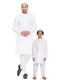 Vastramay White Baap Beta Kurta And Pyjama Set