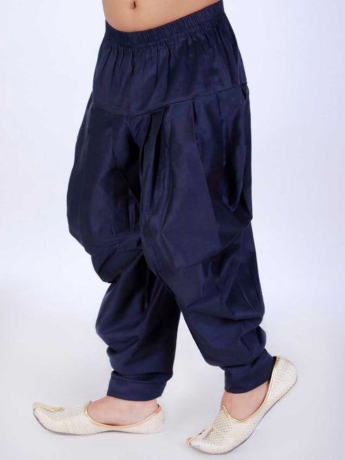 Vastramay Boys Navy Blue Solid Dhoti Pants