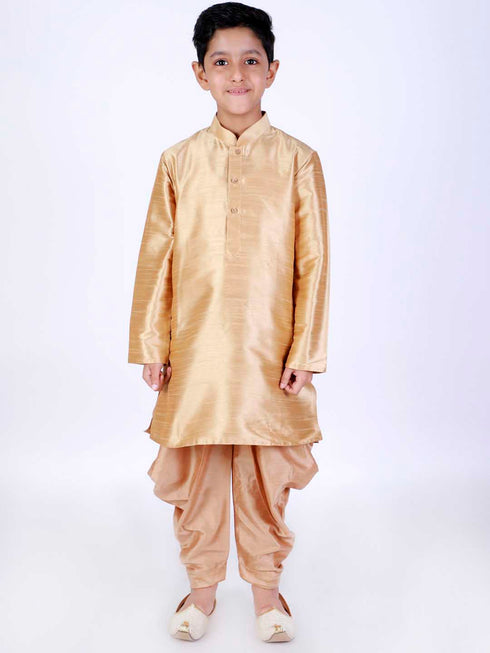 Vastramay Boys Beige Solid Cotton Dhoti Pants