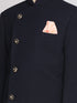 Vastramay Boy's Blue Indo Western Jacket With Kurta And Pyjama Set