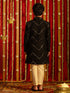 Vastramay Boys' Black And Cream Ethnic Mirror Combo Set