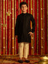 Vastramay Boys' Black And Cream Ethnic Mirror Combo Set