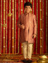 Vastramay Boys' Onion Pink And Cream Ethnic Mirror Combo Set
