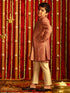 Vastramay Boys' Onion Pink And Cream Ethnic Mirror Combo Set
