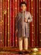 Vastramay Boys' Purple And Cream Ethnic Mirror Combo Set