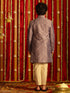 Vastramay Boys' Purple And Cream Ethnic Mirror Combo Set
