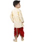 JBN CREATION Boys' Cream Cotton Silk Kurta and Pyjama Set