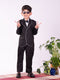 Vastramay Boy's White And Black Shirt Blazer And Pant
