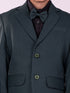 Vastramay Boy's Black And Green Shirt Blazer Waist Coat And Pant