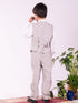 Vastramay Boy's White And Gray Shirt Blazer Waist Coat And Pant