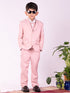 Vastramay Boy's White And Pink Shirt Blazer Waist Coat And Pant