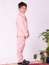 Vastramay Boy's White And Pink Shirt Blazer Waist Coat And Pant
