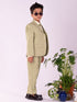 Vastramay Boy's Black And Mint Green Shirt Blazer Waist Coat And Pant