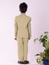 Vastramay Boy's Black And Mint Green Shirt Blazer Waist Coat And Pant