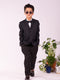 Vastramay Boy's Black Shirt Blazer And Pant