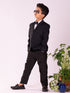 Vastramay Boy's Black Shirt Blazer And Pant