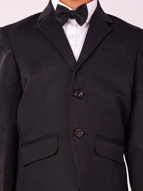 Vastramay Boy's Black Shirt Blazer And Pant