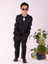Vastramay Boy's Black Shirt Blazer And Pant