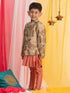 Vastramay Boy's Green And Pink Combo Set