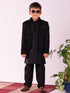 Vastramay Boy's Black Jodhpuri, Kurta and Pyjama Set