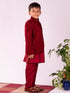 Vastramay Boy's Maroon Jodhpuri And Kurta Pyjama Combo Set
