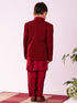 Vastramay Boy's Maroon Jodhpuri And Kurta Pyjama Combo Set