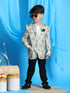 Vastramay Boy's Light Green Woven Silk Blend Blazer