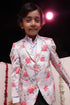 VASTRAMAY Boy's Peach Floral Print Blazer