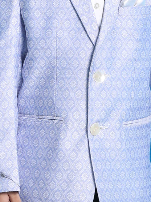 Vastramay Boy's Lavender Woven Design Blazer