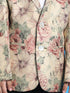 Vastramay Boy's Beige Silk Blend Floral Print Blazer
