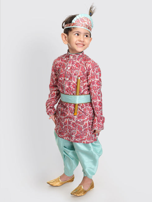 Vastramay Boy's Janmashtami Printed Krishna Kurta and Dhoti Set