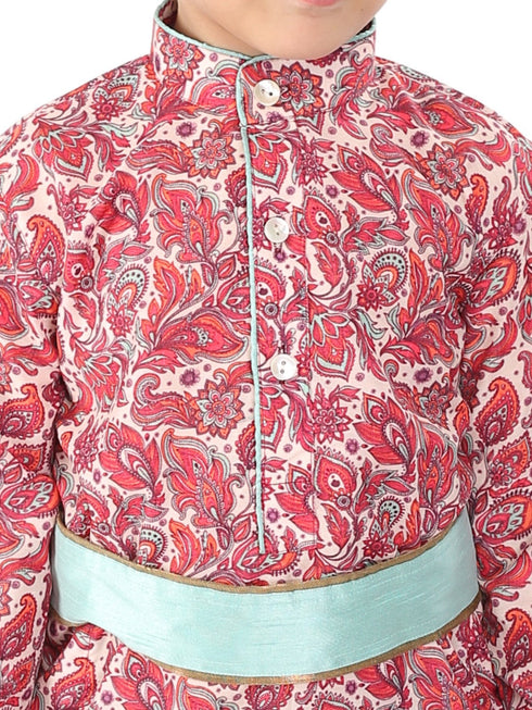 Vastramay Boy's Janmashtami Printed Krishna Kurta and Dhoti Set