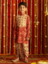 Vastramay Boys' Red And Cream Patola Print Ethnic Kurta And Dhoti Set