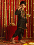 Vastramay Boys' Black Navratri Special Embroidered Dhoti Kurta Set