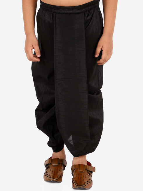 Vastramay Boy's Black Silk Blend Dhoti