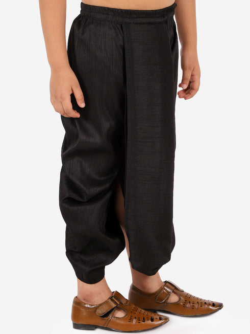 Vastramay Boy's Black Silk Blend Dhoti