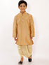 Vastramay Boy's Gold Silk Blend Solid Dhoti